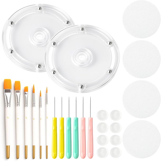 Cookie Decorating Supplies Including 2Pcs Acrylic Cookie Turntable 6Pcs Cookie by PimoysLivingNecessities