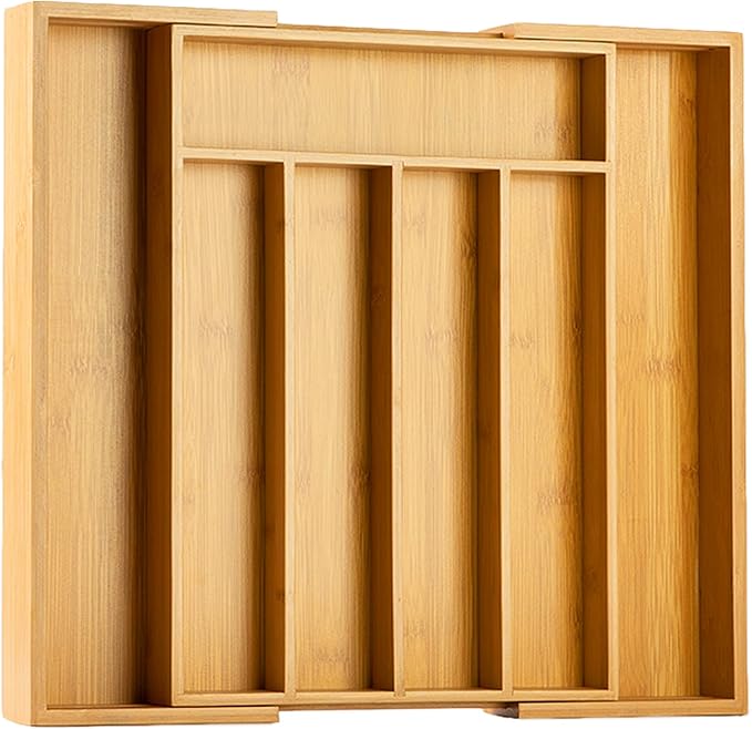 Bellsal Silverware Organizer Kitchen Drawer Organizer Expandable Bamboo Utensil - Image 8