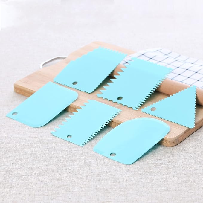 6pcs Cake Scraper Decorating Comb and Icing Smoother Reusable Bread Cream Pizza - Image 3