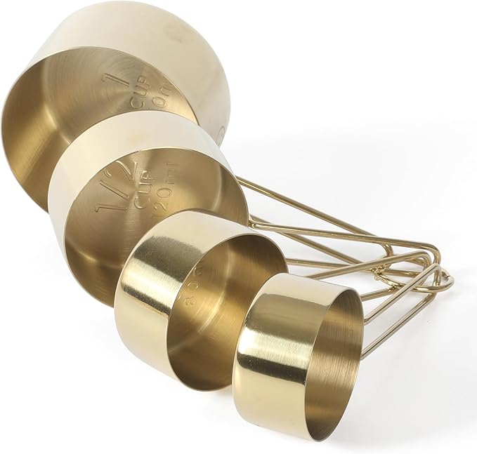 Martha Stewart Richburn 4-Piece Gold Stainless Steel Measuring Cup Set – by MarthaStewart