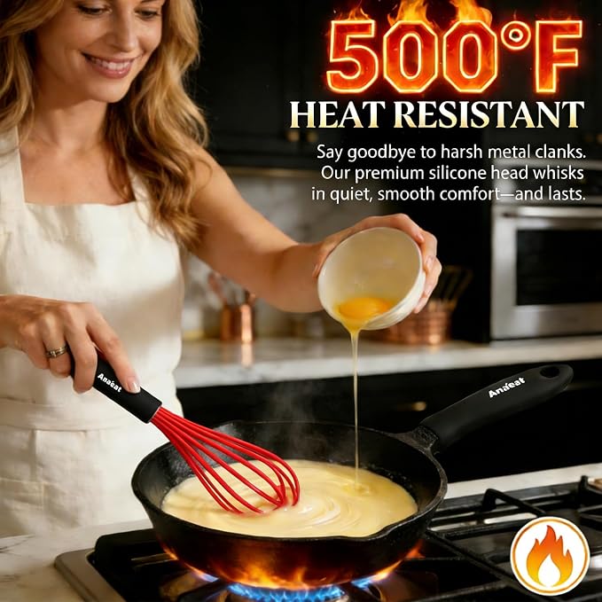Anaeat Silicone Whisk, Thick Stainless Steel Wire Inner - Image 4