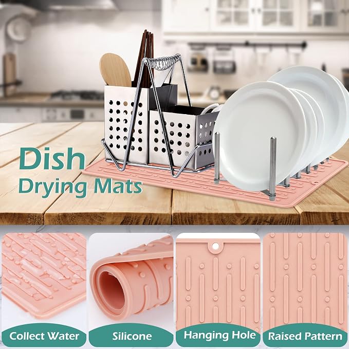 GeeRic Dish Drying Mats, Heat-resistant Silicone Mat - Image 3