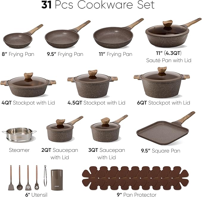 CAROTE 31pcs Pots and Pans Set Non Stick, Cookware Set Pots and Pans Induction - Image 2