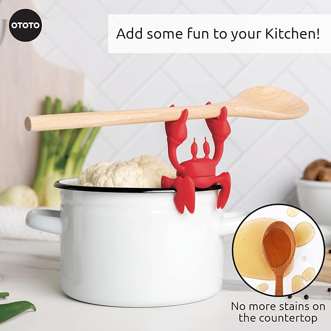 OTOTO Red The Crab Silicone Utensil Rest - Image 4