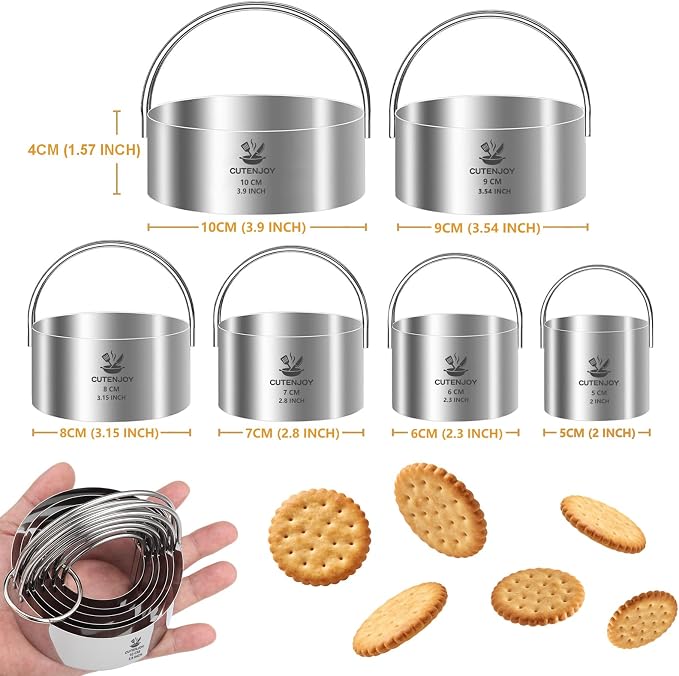 6 Pcs Large Cookie Cutters, Round Biscuit Cutter Set - Image 4