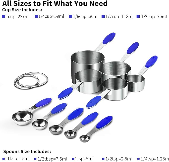 Measuring Cups : U-Taste 18/8 Stainless Steel Measuring Cups and Spoons Set of - Image 2