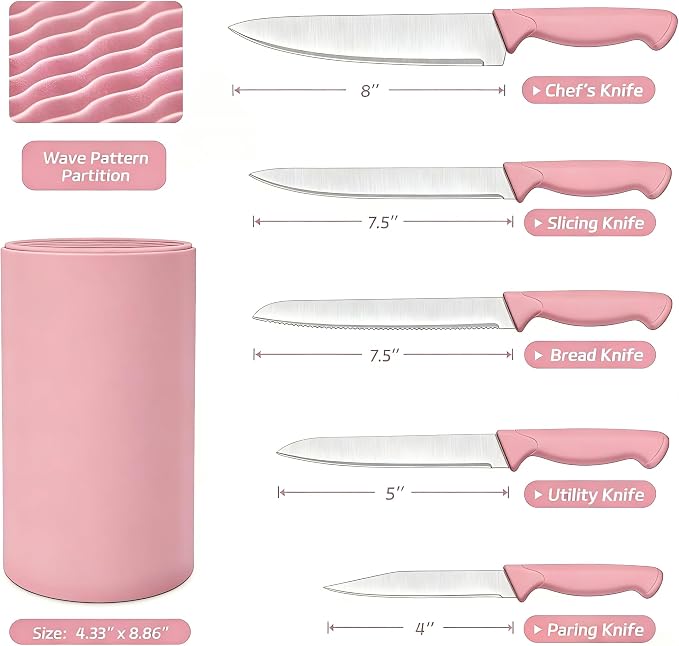 Knife Set, 6-Piece Kitchen Knife Set, German High Carbon Stainless Steel - Image 2