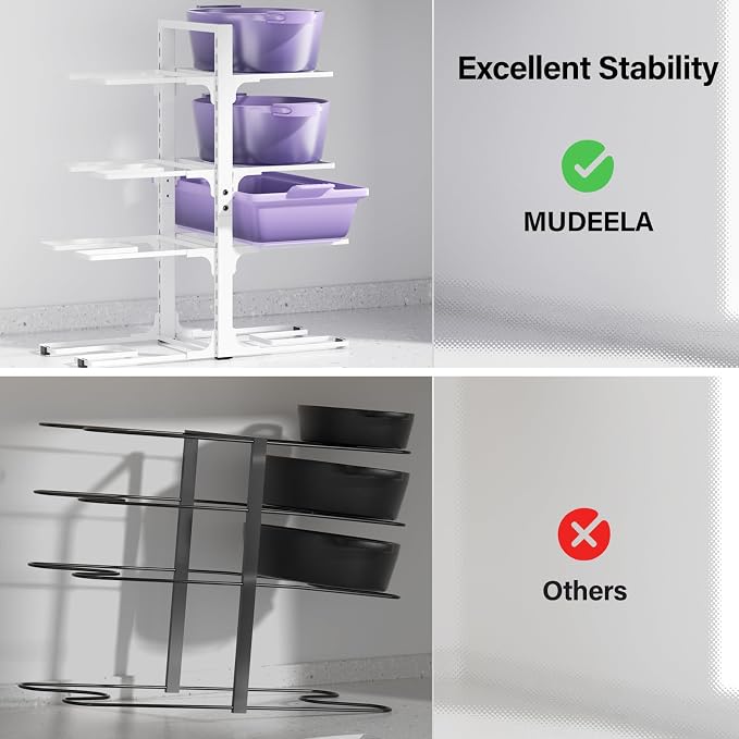 MUDEELA 8-Tier Pots and Pans Organizer under Cabinet, Heavy Duty Adjustable Pot - Image 4