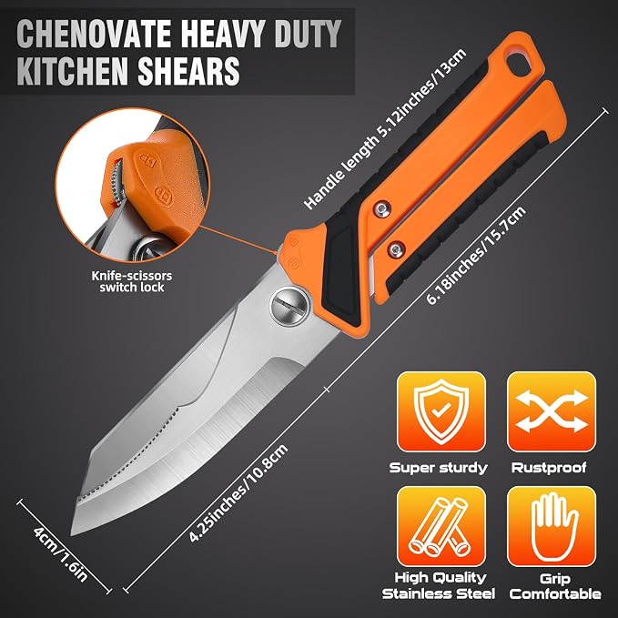 Chenovate® Heavy Duty Kitchen Scissors, Kitchen Shears - Image 2