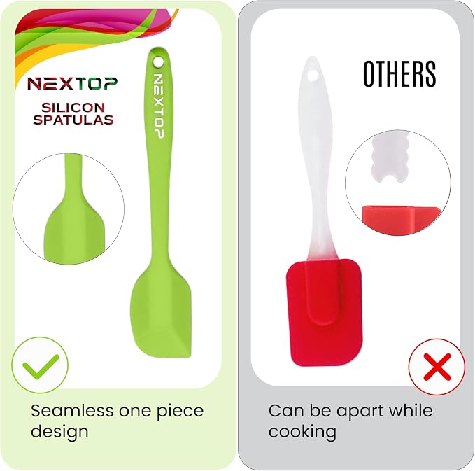 NEXTOP Silicone Spatula 8 Piece Set, Heat-Resistant Non-stick Rubber Spatulas - Image 9
