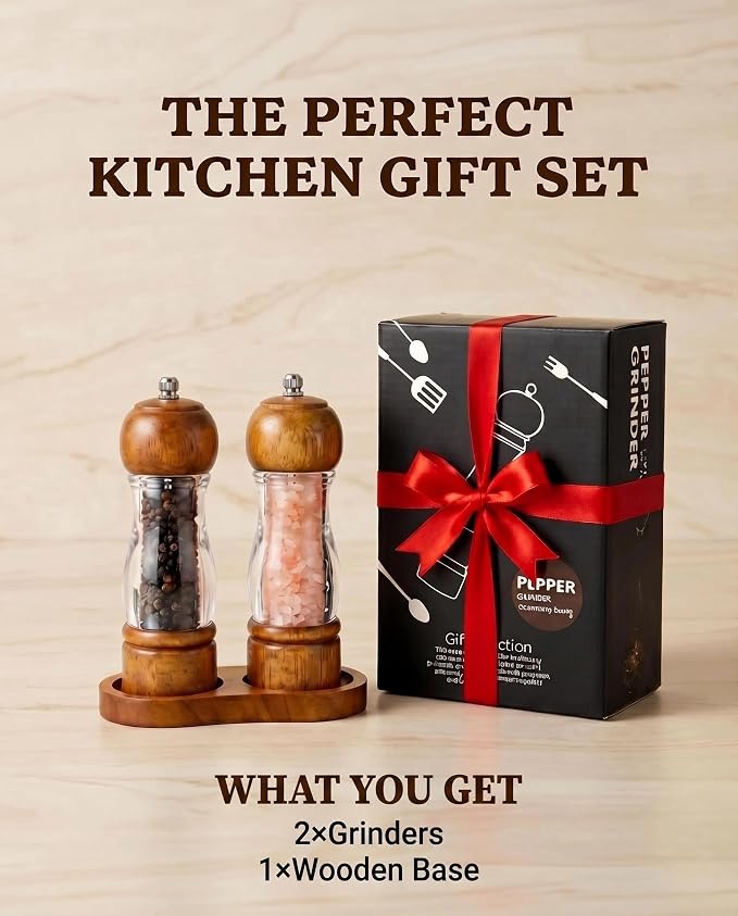 Wooden Salt and Pepper Grinder Set - Image 7