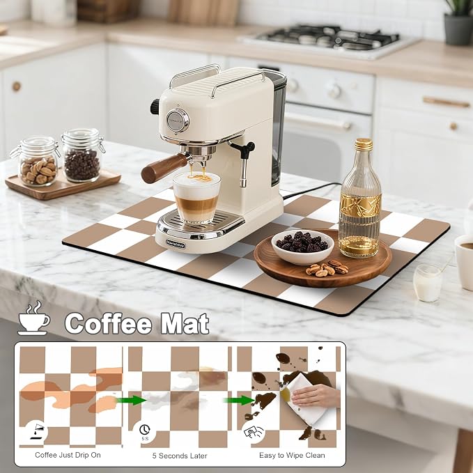 Dish Drying Mats for Kitchen Counter, Waterproof Coffee Mat for Countertop - Image 3