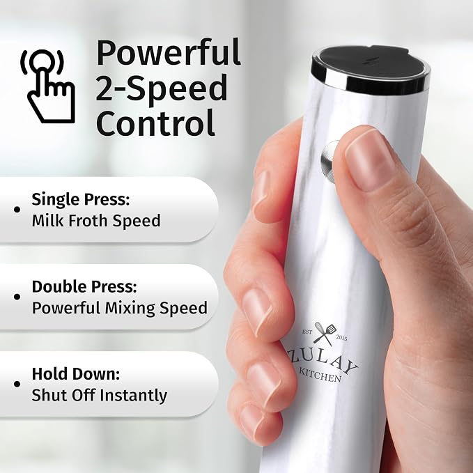 Zulay Kitchen Rechargeable Milk Frother Handheld Lux - Image 4