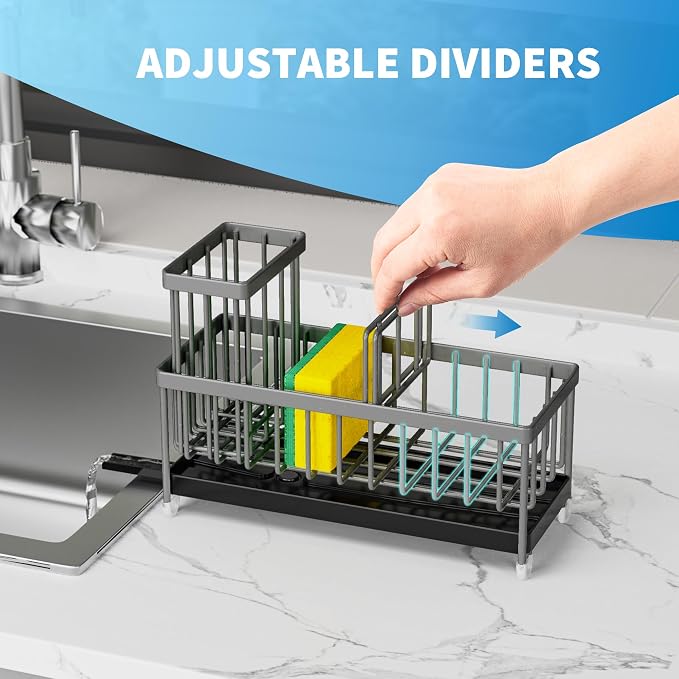 Cisily Sponge Holder for Kitchen Sink, Sink Caddy Organizer - Image 2