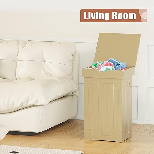Function Home Trash Can Cabinet, 13 Gallon Kitchen Garbage Can, Wood Recycling - Image 4