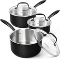 MICHELANGELO Stainless Steel Saucepan Set, Triply-Base Sauce Pan by Michelangelo
