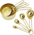 Gold Measuring Cups and Spoons Set of 8 pcs, Stainless Steel Measuring Cups and by Zalaxt