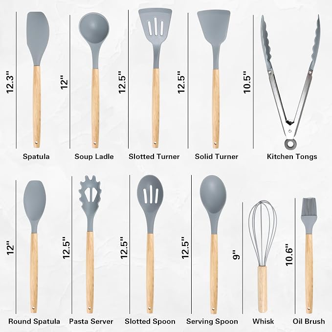 19 PCS Kitchen Cooking Utensils Set, 11 Pieces Silicone Cooking Utensils Set 6 - Image 2