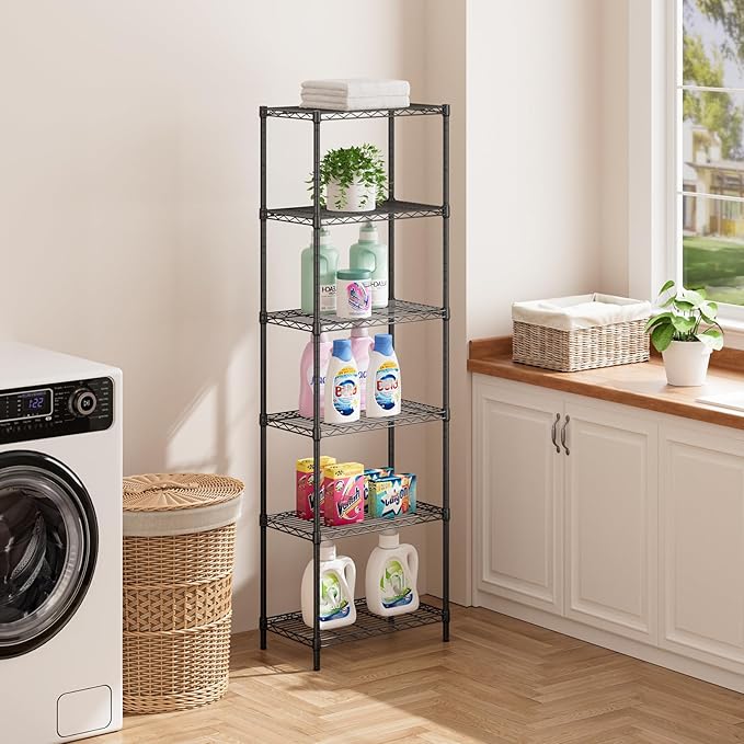 SINGAYE 6 Tier Adjustable Storage Shelf Wire Shelving Unit Metal Shelves - Image 8