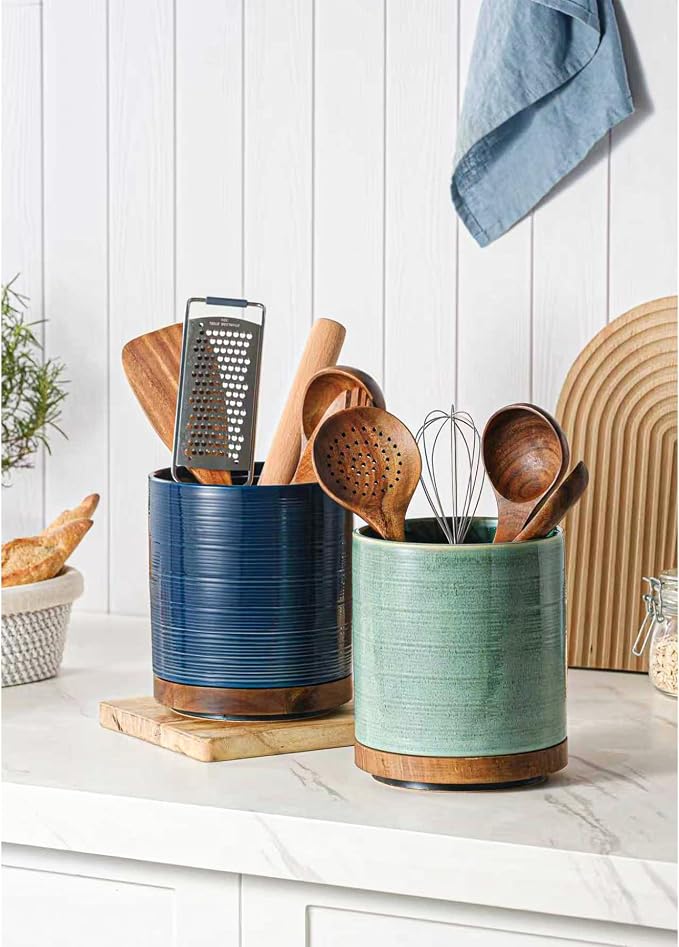 Utensil Holder, 360° Rotating Extra Large Ceramic Kitchen Utensil Holder - Image 7