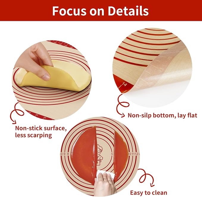 Non Stick Silicone Pastry Mat, Dough Mat - Image 3