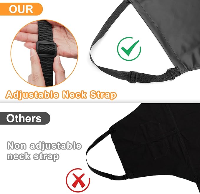 Gotega 4 Pack Waterproof Rubber PVC Apron Adjustable Dishwasher Apron-Women Men - Image 3