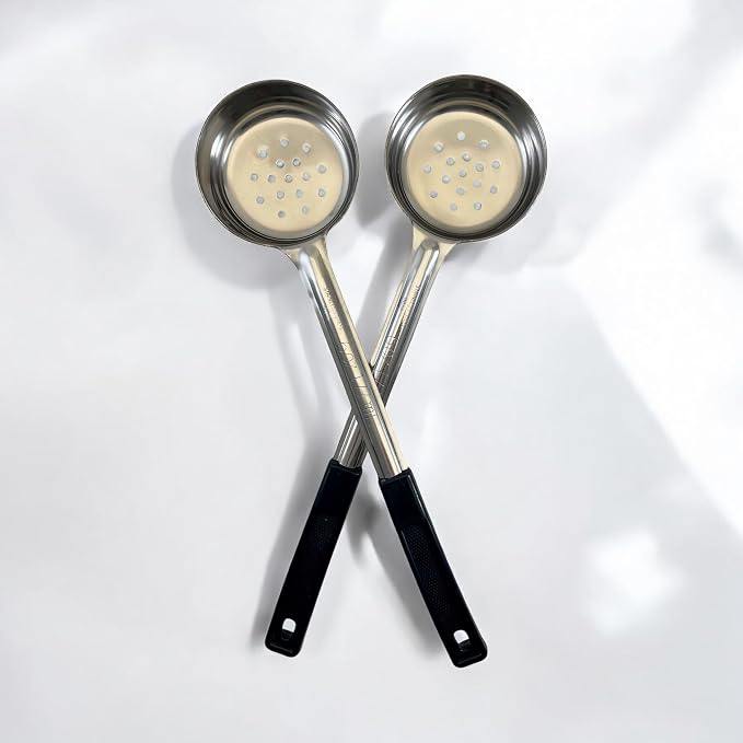 6 Ounce Slotted Stainless Steel Portion Control Ladle Spoon - Image 9