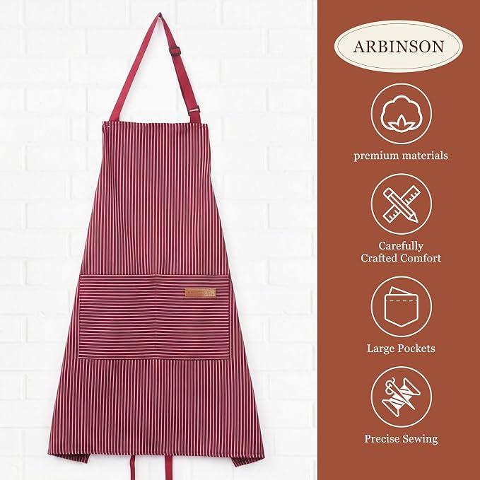 2 Pack Cooking Aprons Adjustable Bib Apron - Image 3