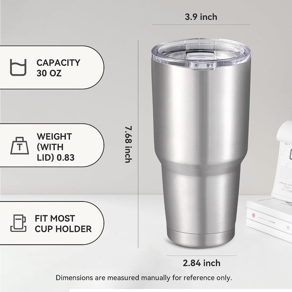 30 oz Tumbler with Lid Stainless Steel Tumblers, 1 Pack