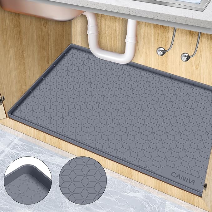 Under Sink Mat, Kitchen Cabinet Shelf Protector, Fits 36 inch Standard Cabinet by CANIVI