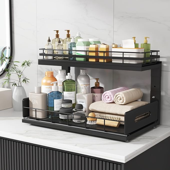 Under Sink Organizer Upgrade To Professional Rails, 2-Tier Dual Pull Out - Image 8