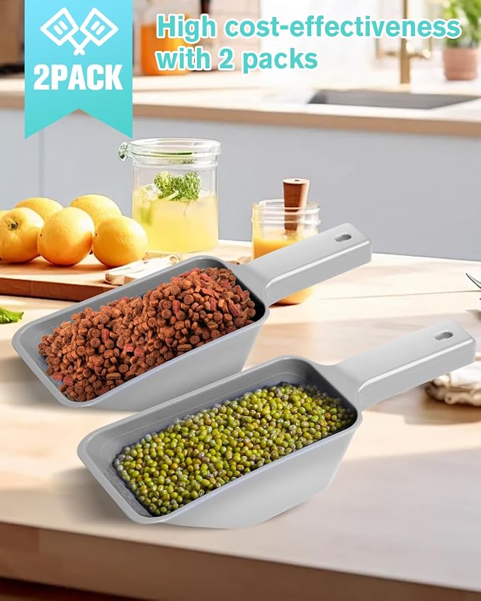 2 Cup Dog Food Scoop, Plastic Pet Food Scoop - Image 4