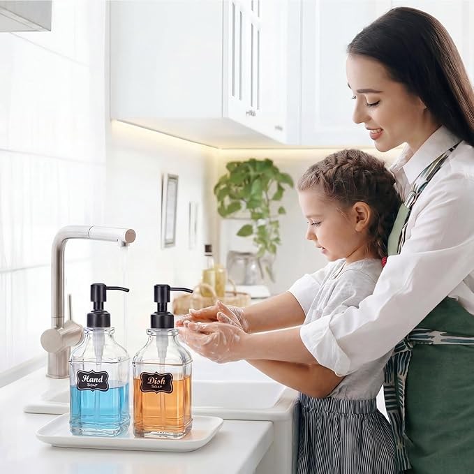 JASAI 2Pack Glass Soap Dispenser - Image 2