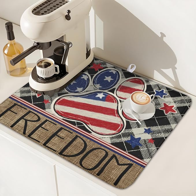 4th of July Dish Drying Mat 18x16 Inch, Patriotic Drying Mat - Image 7
