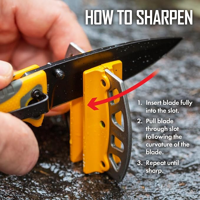 Smith’s 51176 Stainless Steel 2-Step Knife Sharpener | Yellow | Preset Coarse & - Image 4
