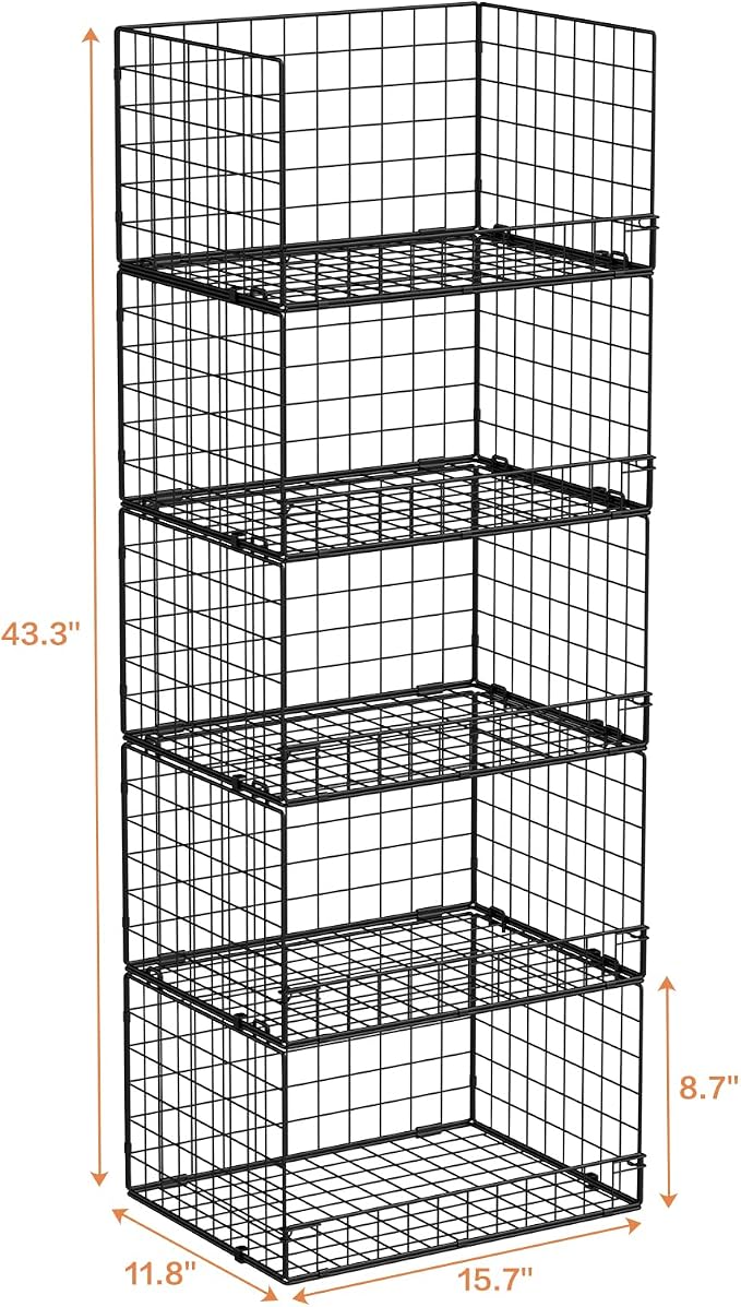 Yociyoga 5-Tier Stackable Closet Organizers and Storage Shelves, Closet Shelf - Image 3