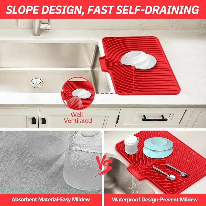 Dish Drying Mat for Kitchen Counter, - Image 4