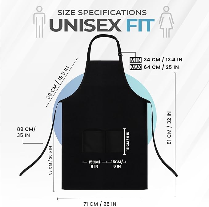 Utopia Kitchen 4 Pack Bib Apron Adjustable - Image 2