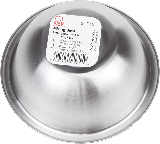 Chef Craft Brushed Mixing Bowl Set, 5 Piece Set, Stainless Steel - Image 2