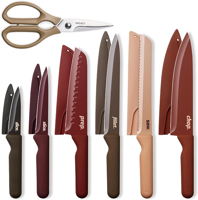 CAROTE Knife Set, 6 Stainless Steel Knives by CAROTE