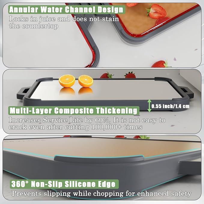 Titanium Cutting Board for Kitchen, Double Sided Pure Titanium and Wood Fiber - Image 6
