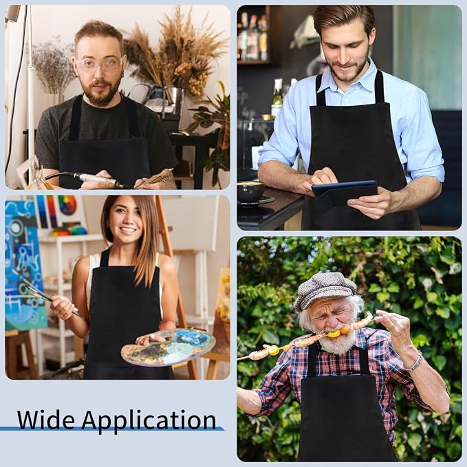 8/12/24 Pack Plain Bib Aprons Bulk, Unisex Apron - Image 7