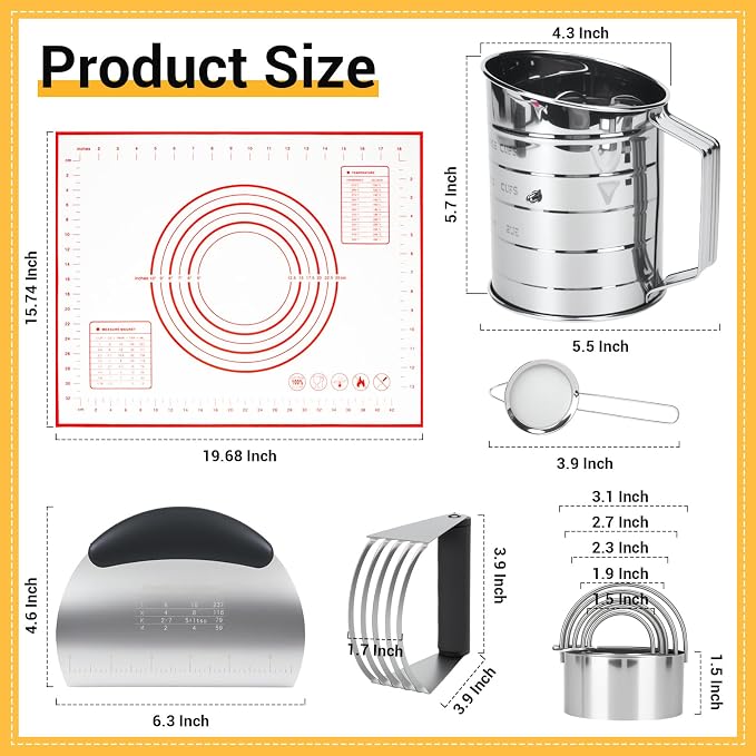 Baking Tool Kit: pastry cutter, flour sifter - Image 6