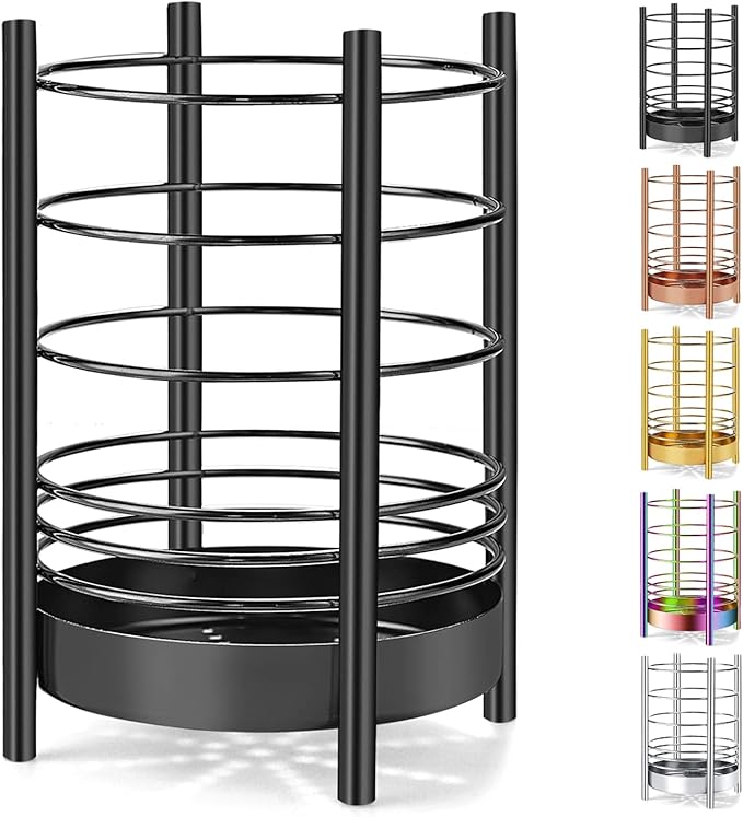 Black Kitchen Utensil Holder for Kitchen Counter, Stainless Steel Utensil Crocks by HOMQUEN