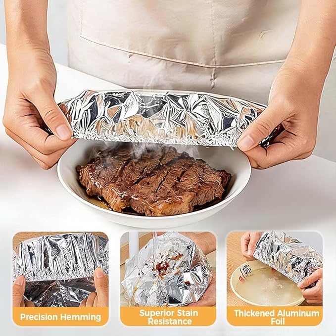 2026 New Reusable Aluminum Foil Food Covers, Pop Up Tin Foil Food Insulation - Image 5