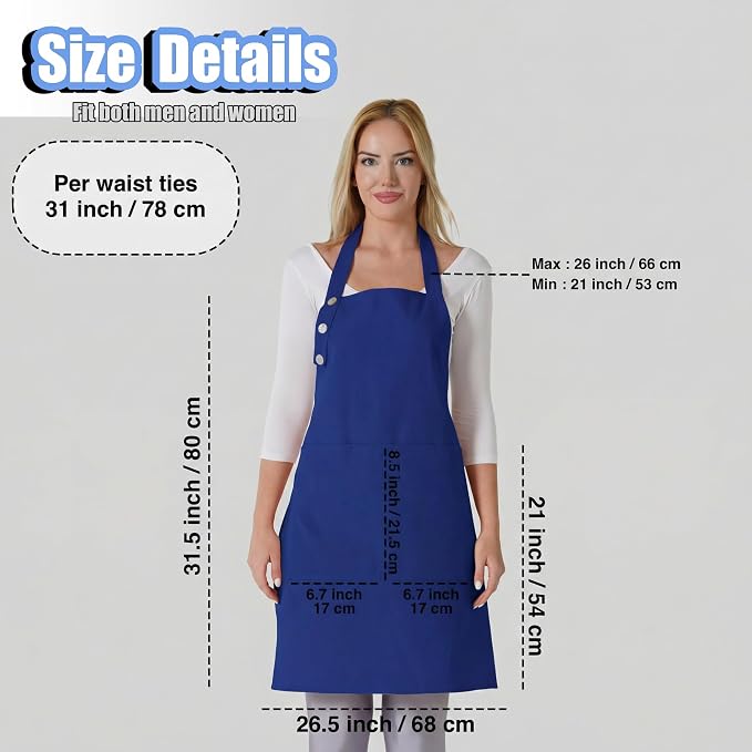 TOSHE Kitchen Apron Waterdrop Resistant Cotton Apron - Image 5