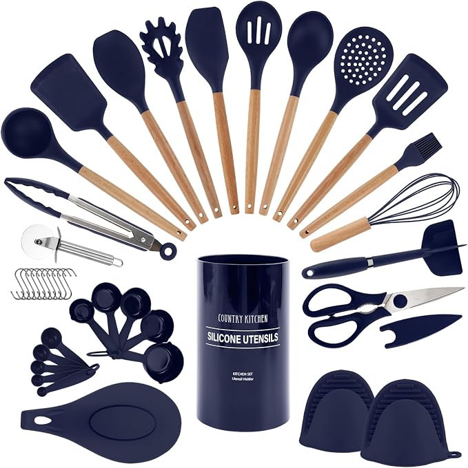 Country Kitchen Non Stick Silicone Utensil Set by CountryKitchen