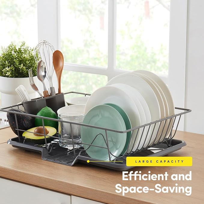 Sweet Home Collection Space-Saving 3-Piece Dish Drainer Rack Set: Efficient - Image 3