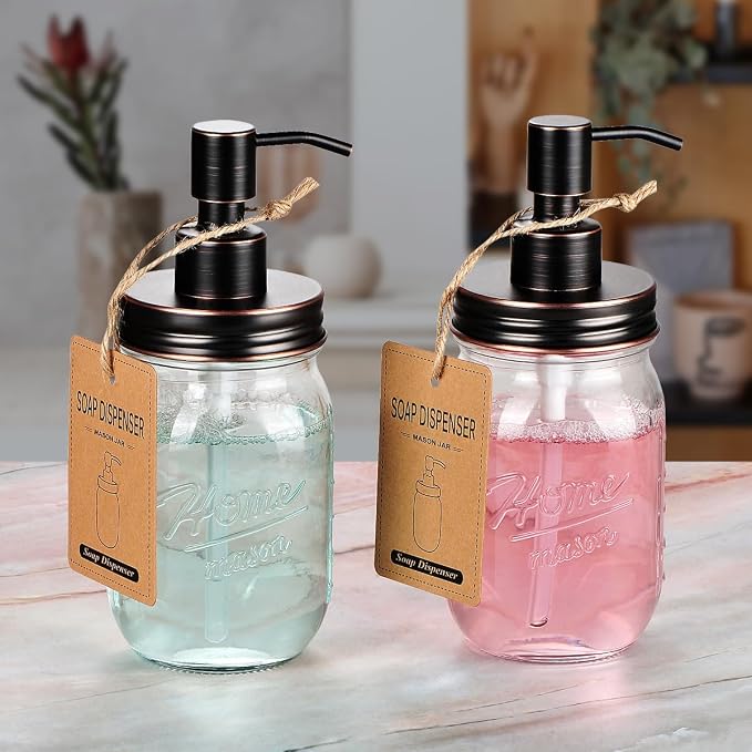Amolliar Mason Jar Liquid Soap Dispenser Lid, Rust Proof Stainless Steel - Image 2