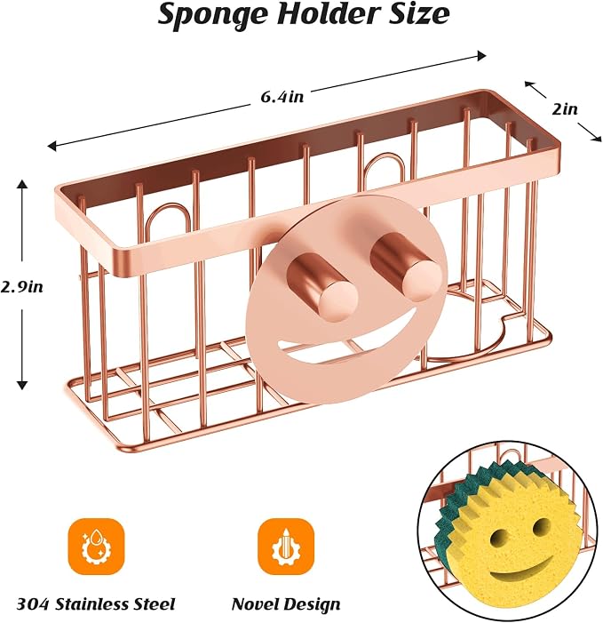 MURLONG Sponge Holder Smiley Face, Sink Caddy - Image 2